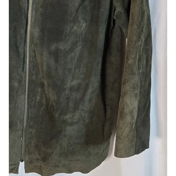 AE Sport Co‎ Vintage 80's Men's Suede Zip Up Jacket Olive Green Casual Outerwear